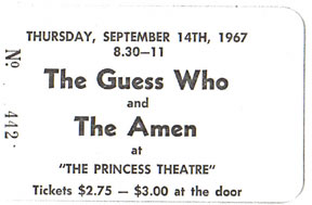 Amen and Guess Who ticket