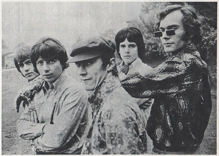 The Kool, late 1967, from left: Ray Brown, Jeff Curtis (aka David Myers), Pete Burt, Dave Carol and Jet Hodges