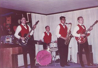 Vandaliers March '63, from left: Walt Harkness, Wayne Van Doren, Herman Cesniros, Whitey Gwinup