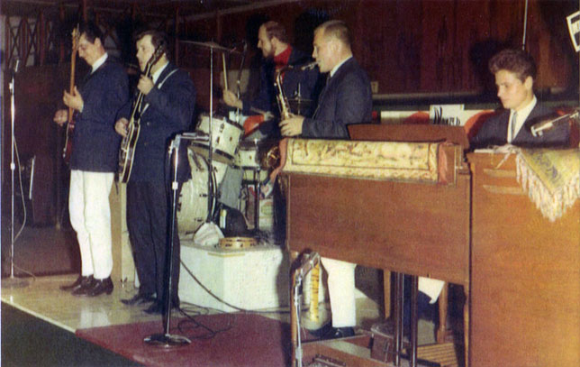 Vandaliers at the Mixer in Bucyrus, Ohio, Oct. 1966: Harry Kerr, J.J. Reinhart, Wayne Van Doren, Garry Coleman and Tony Kowalski