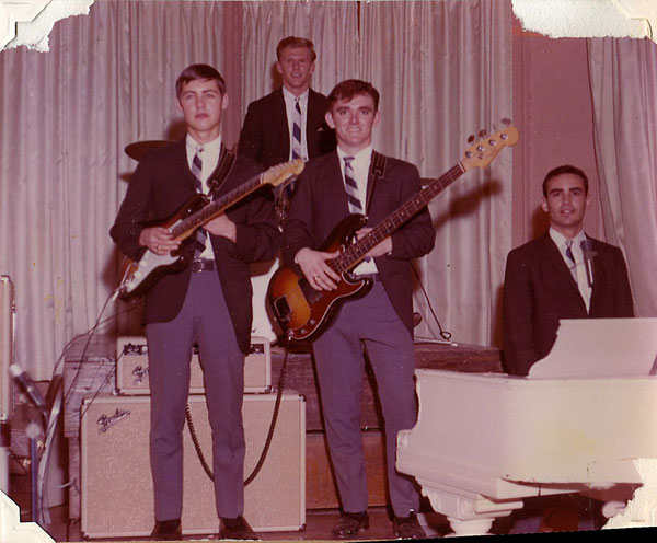 The original Chessmen at the Adolphus Hotel in Dallas from left: Robert Patton, Tom Carrigan (drums), Tommy Carter and Ron DiIulio