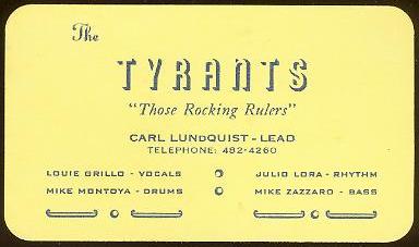 The Tyrants business card