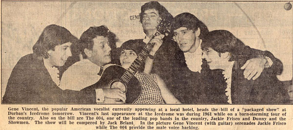 004 with Gene Vincent and Jackie Frisco, Daily News, December 3, 1965