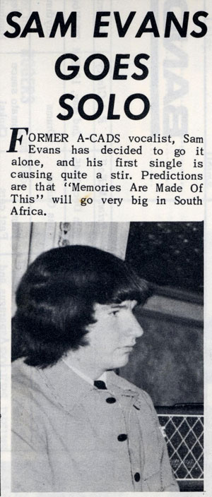 Sam Evans Goes Solo, Pop Gear June 1966