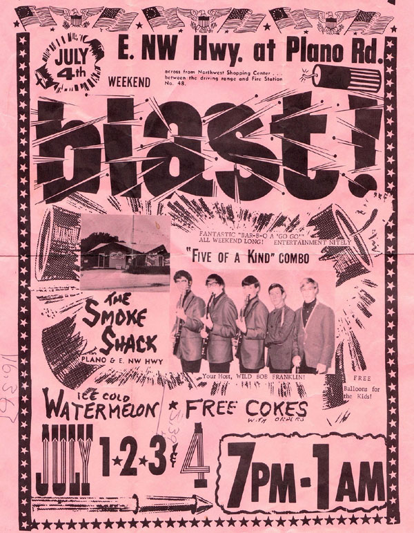July 4, 1965 gig at a barbecue place in Dallas