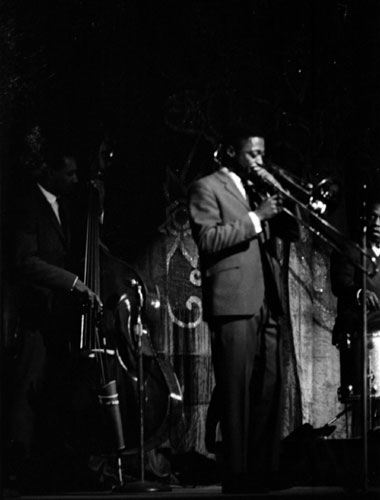 The Jazz Messengers with Larry Ridley on bass and Curtis Fuller, trombone, same show as above.