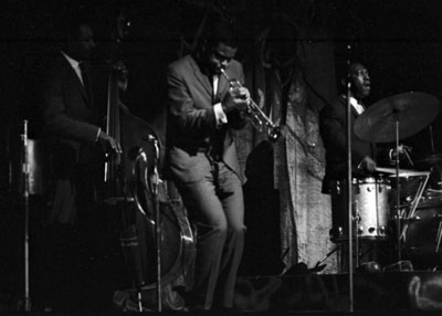 Art Blakey's Jazz Messengers with Larry Ridley, bass (probably subbing for Jymie Merritt), Freddie Hubbard on trumpet and Blakey on drums, same show as above