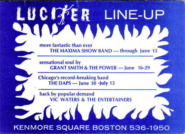 Grant Smith & the Power, Vic Waters, Daps at Lucifer club Kenmore Square, Boston