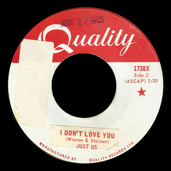 Just Us Quality 45 I Don't Love You