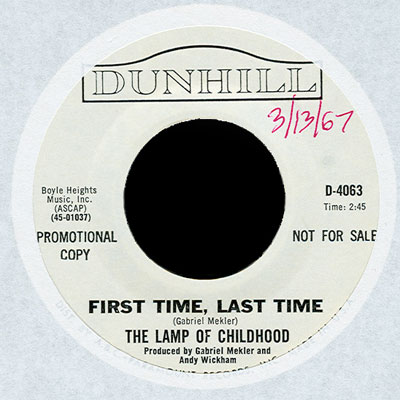 The Lamp of Childhood Dunhill 45 First Time, Last Time