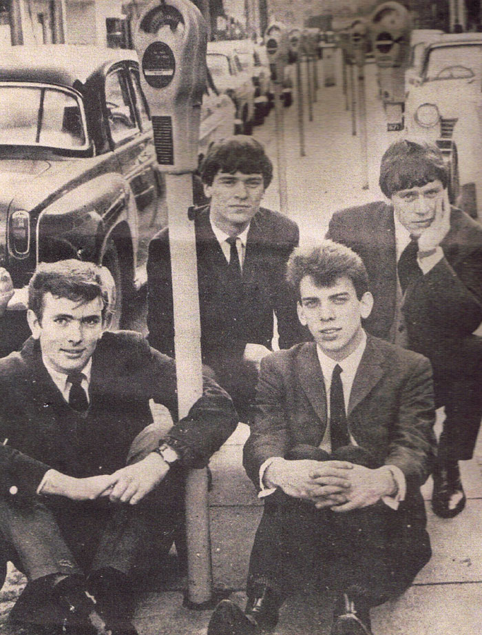 Monotones promo photo for "Now Waiting", from left: Jim Eaton, Brian Alexander, Gary Nichols and Pete Stanley