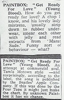 Paintbox, top one from Melody Maker, June 20, 1970.