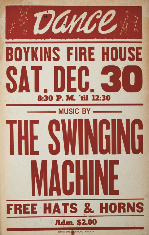 Poster for show at Boykins Fire House, December 30, 1967