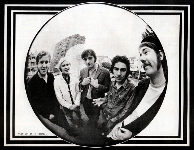  Wild Cherries, 1967, left to right: Les, Peter, Danny, Keith and Lobby. Photo courtesy Glenn A. Baker