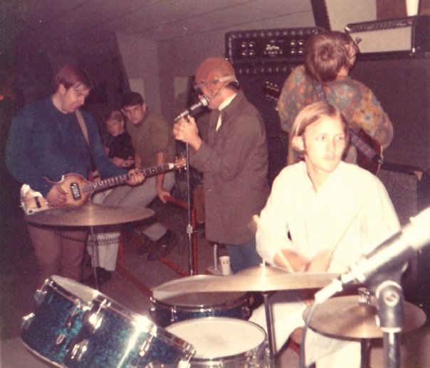 Broadway Skateland, January 4, 1969, from left: Glenn, Rick, Gene and Frank Rick would step out from behind his organ once every show to give his 'Lizard King' soliloquy
