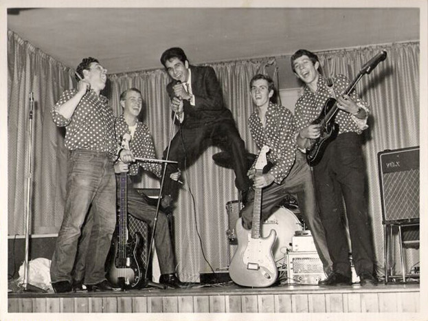 Botwell House, Hayes, Middlesex (late 1963), from left: Chris Jackson, Reg Bodman, Frankie Reid, John Kerrison and Mick Liber