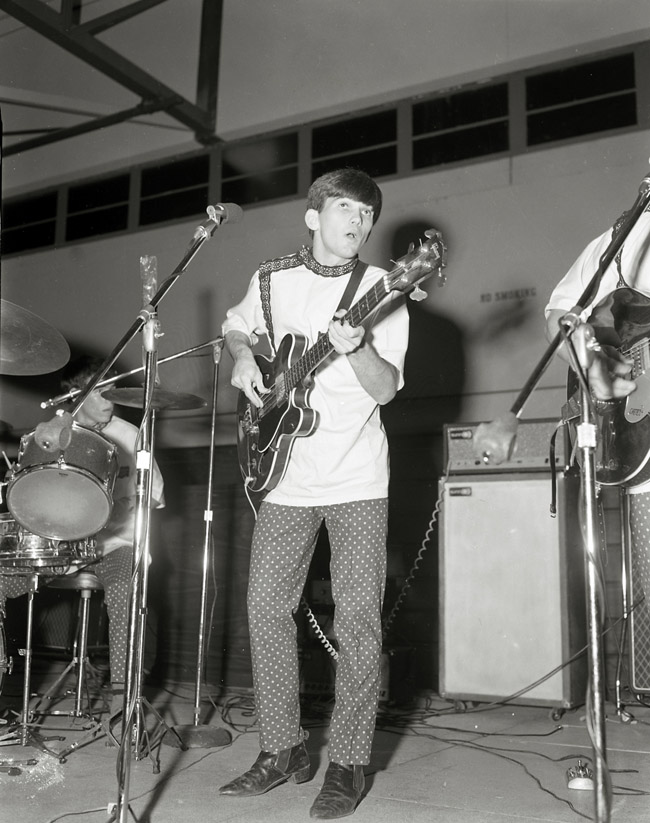 John Laviolette on bass with Ronnie Tallent behind the drums. Photo by Dalton Masson at Rummel High School and sent to me by Jerry Lenfant.