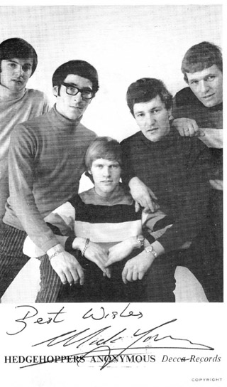 Lineup after late '65, from left: Tom Fox, Glenn Martin, Mike Tinsley, Alan Laud and John Stewart
