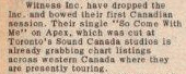 Witness Inc. news item from Jan. 13, 1969 RPM Weekly