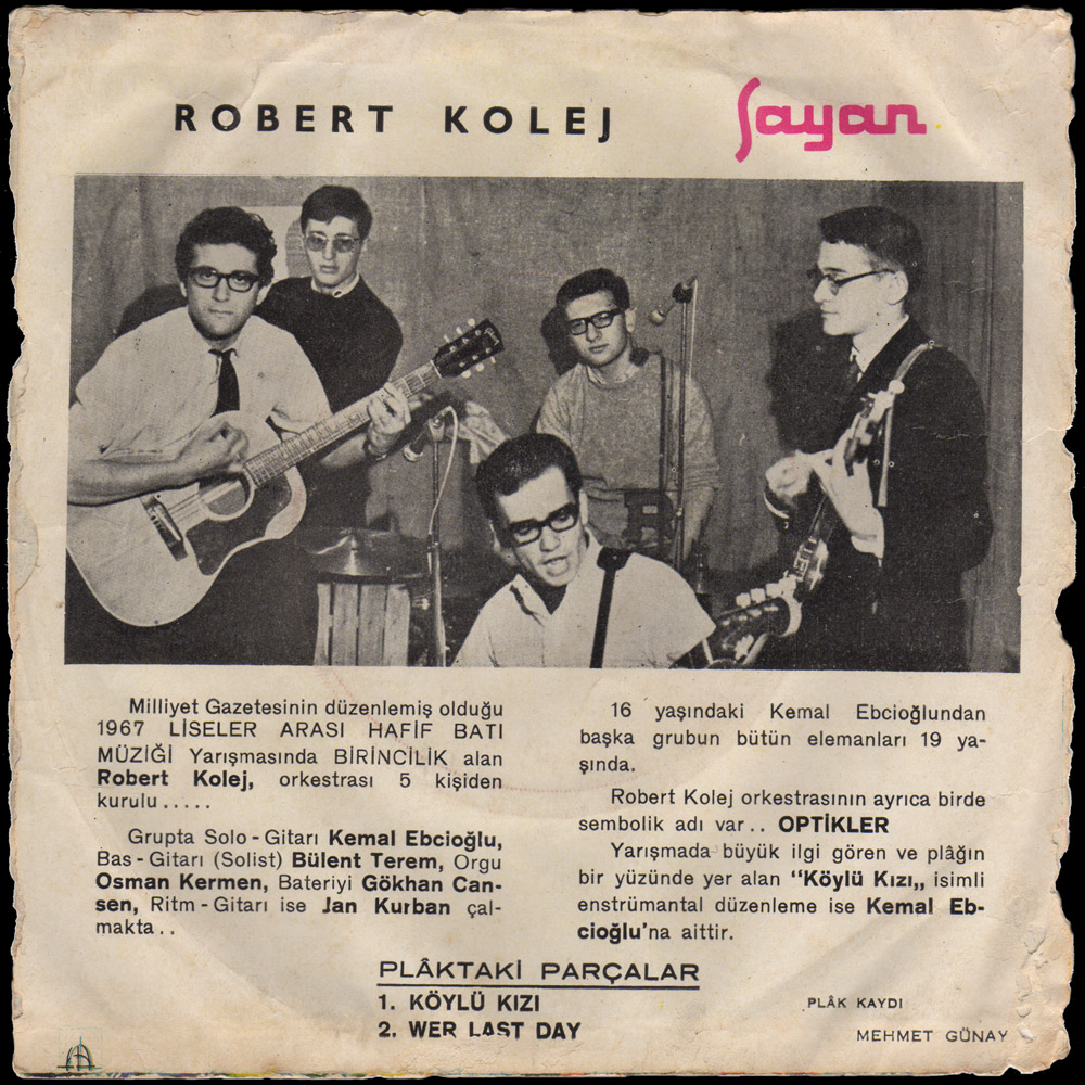 Optikler sleeve: Jan Kurban, Osman Kermen, Bülent Terem, Gökhan Cansen and Kemal Ebcioğlu