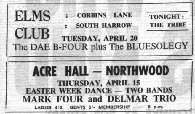 Ad for Dae B-Four, Bluesolegy at Elms Club