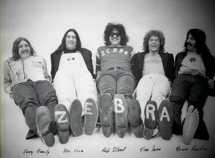 Zebra, from left to right: Jerry Beasly, Noe Cruz, Bob Silvert, Timo Laine and Bruce Bordon