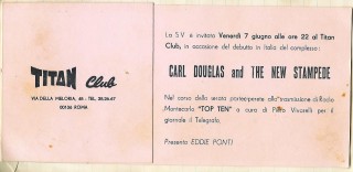 Carl Douglas & the Big Stampede, Titan Club Rome, June 1968