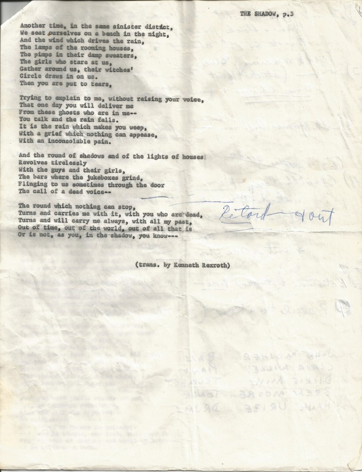 Francis Carco - The Shadow page 3, Kenneth Rexroth at the Black Hawk