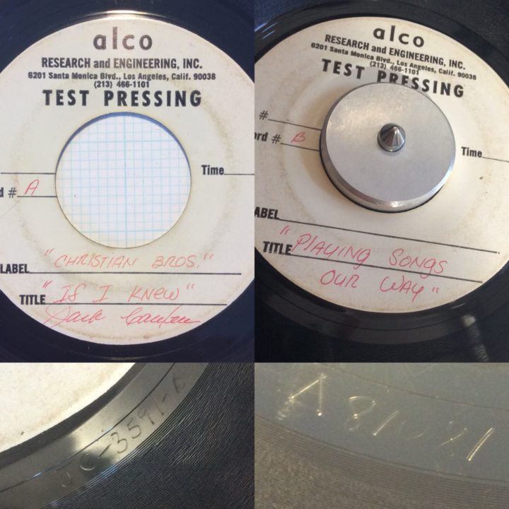 Christian Brothers Jack Carter Alco Test Pressing 45 Photos