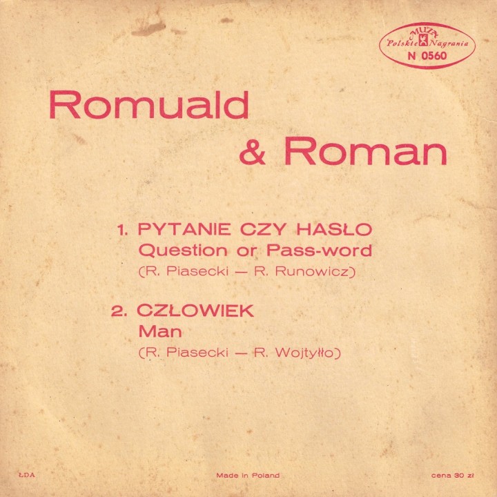 Romuald i Roman Muza Polskie Nagrania EP back