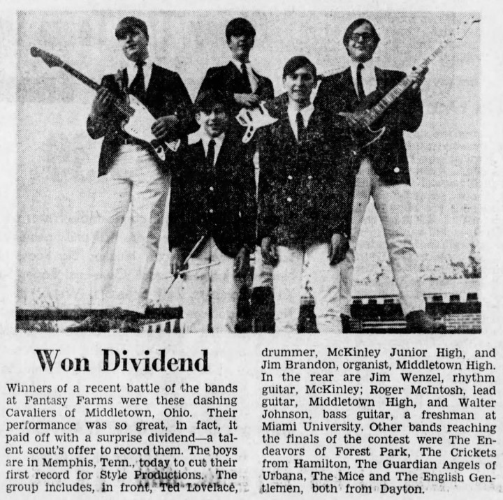 The Cavaliers profile, Cincinnati Enquirer, Saturday Sept. 16, 1967