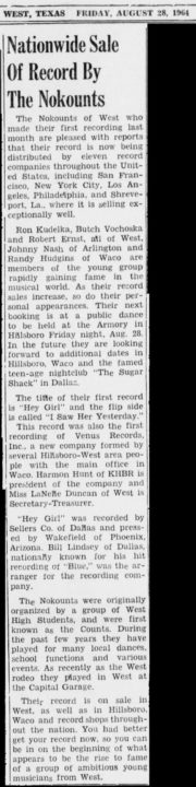 The Nokounts, West News, August 28, 1964