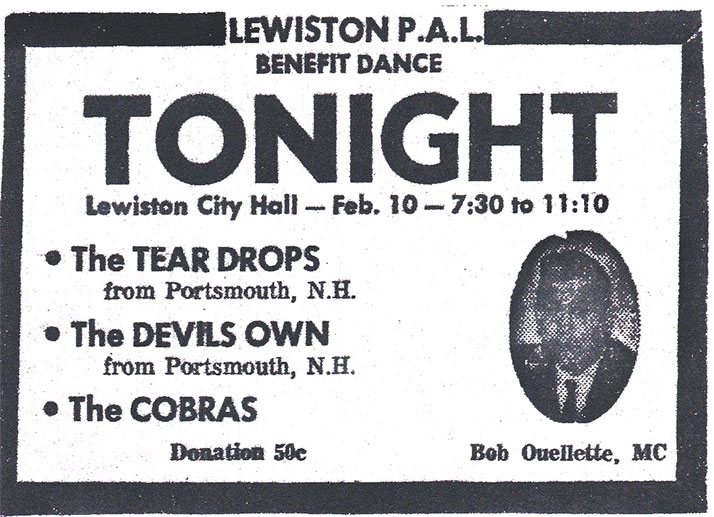 Tierdrops, Devil's Own, & Cobras, Lewiston P.A.L. Dance, February